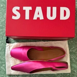 STAUD Fuchsia Slingback flats